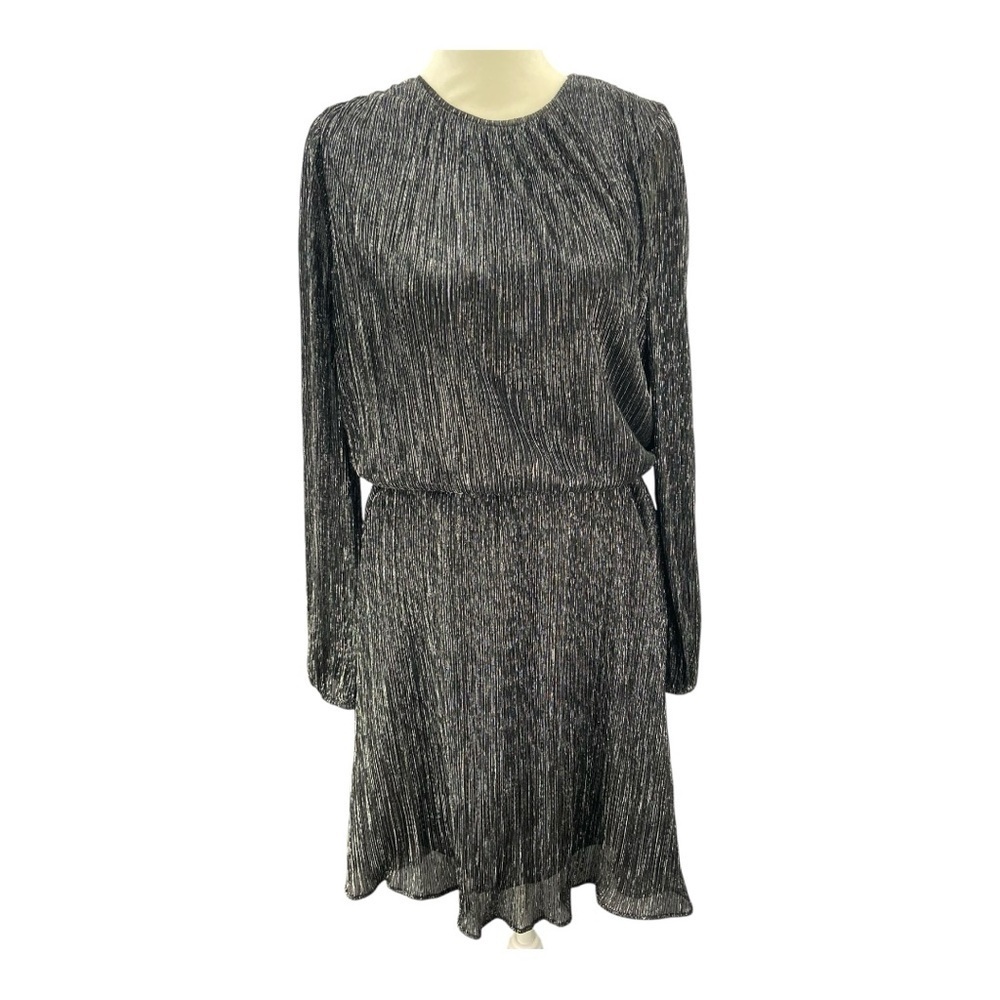 WHBM White House‎ Black Market Long Sleeve Metallic Shimmer Blouson Dress NWT